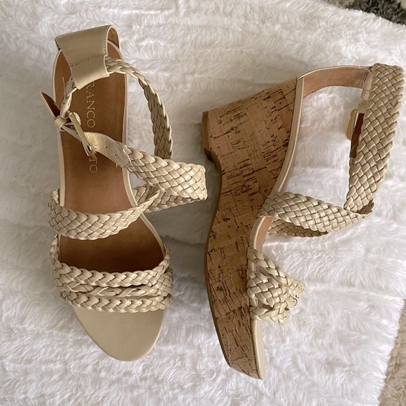Franco Sarto Galli Braided Cork Wedges - Picture 4 of 6